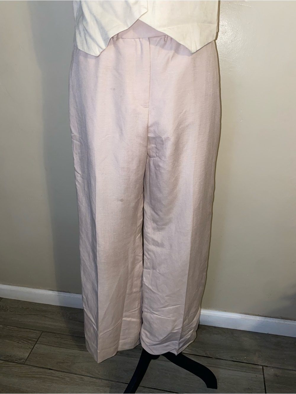 Calvin Klein Wide-Leg Light Pink Women's Pants